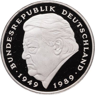 купить Германия 2 марки 1992 D Франц Йозеф Штраус, 40 лет Федеративной Республике (1949-1989) знак монетного двора: "D" - Мюнхен