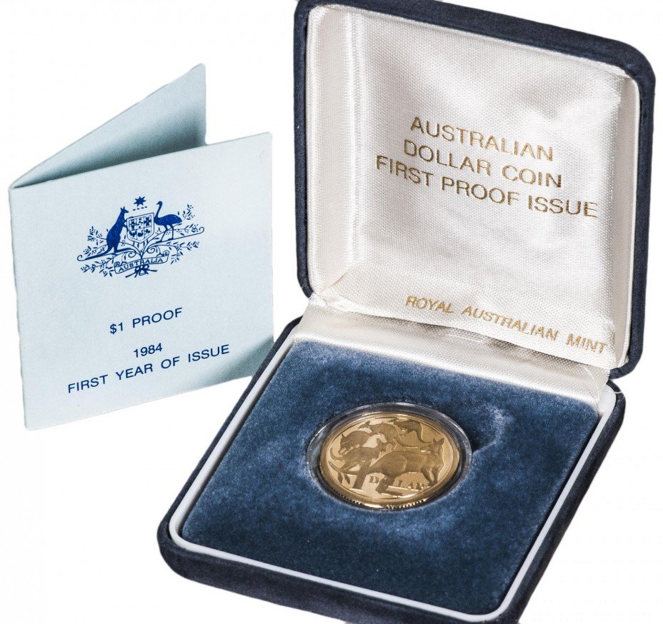 купить Австралия 1 доллар 1984 Кенгуру в футляре с сертификатом