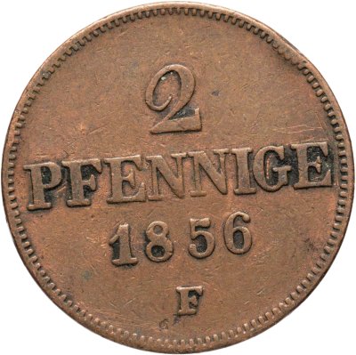 купить Германия, Саксония 2 пфеннига 1856