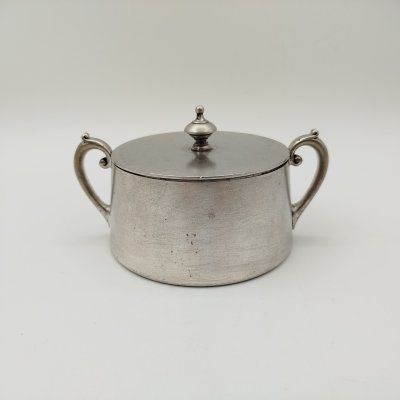 купить Сахарница лаконичной формы, латунь, серебрение, Arthur Krupp, Berndorf (Берндорфская фабрика металлических изделий), Германия, 1891-1927 гг.