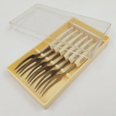 купить Набор из шести вилочек для лимона, сталь, пластик, СССР, 1970-1990 гг.