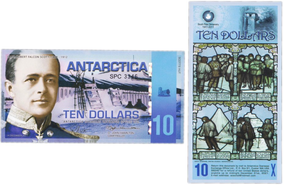 купить Сувенирная банкнота Антарктида 10 долларов 2011