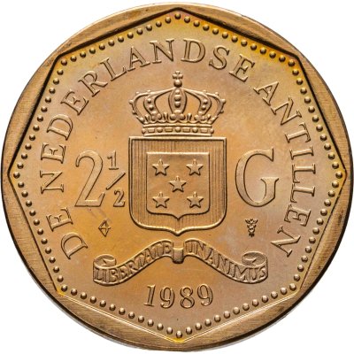 купить Нидерландские Антильские острова 2 1/2 гульдена (gulden) 1989