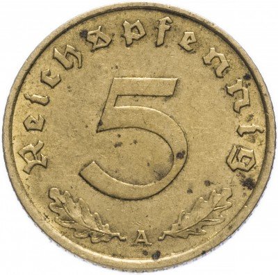 Купить Германия (Третий Рейх) 5 рейх пфеннигов 1939 "А"