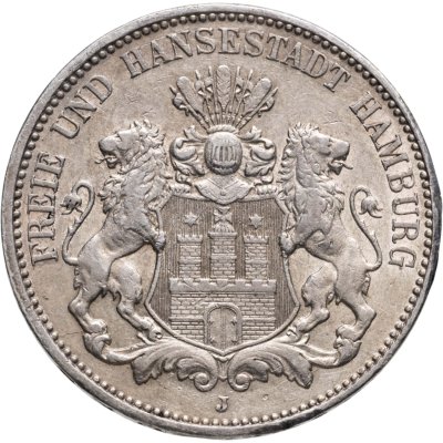 купить Германия 3 марки 1909 Гамбург