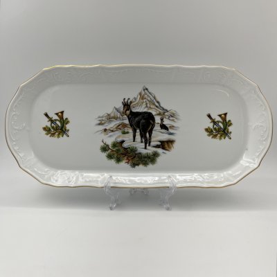 купить Блюдо "Охота", фарфор, деколь, золочение, Bernadotte, Чехия, 1991-2000 гг.