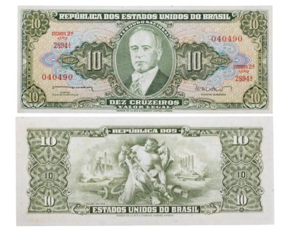 купить Бразилия 10 крузейро 1962 года (Pick 177a)