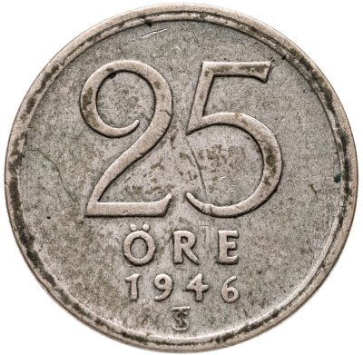 купить Швеция 25 эре (ore) 1946