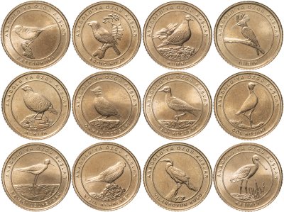 купить Турция набор монет 1 куруш 2021 "Фауна - Птицы" (12 штук)