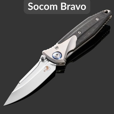 купить Складной нож Microtech Socom Bravo MINI S/E (260M-7CFTI), сталь M390, рукоять Titanium/CF