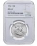 Купить США 1/2 доллара (half dollar, 50 центов, 50 cents) 1956 Бен Франклин в слабе NGC MS64