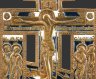 Купить Крест киотный "Распятие Христово с предстоящими", латунь, 2-х цветная эмаль, Российская империя, 1880-1915 гг.