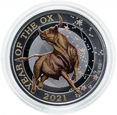 купить Ниуэ 50 центов 2021 "Год быка" в футляре