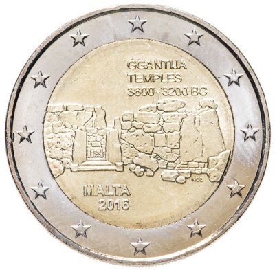 Купить Мальта 2 евро 2016 "Доисторические города Мальты - Джгантия"