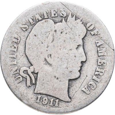 купить США 10 центов (дайм, one dime) 1911 Barber Dime Без отметки монетного двора