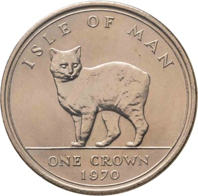 купить Остров Мэн 1 крона 1970 "Кошка Мэнкс"