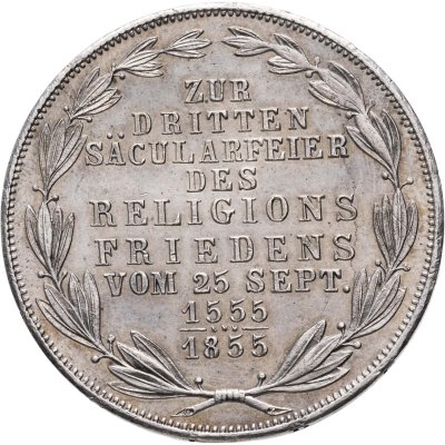купить Франкфурт 2 гульдена 1855 "300 лет религиозному миру"