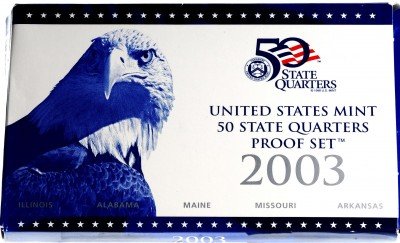 Купить Годовой набор квотеров США 2003 "Штаты" (5 монет)  Proof