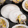 Купить Сервиз кофейный "Золотые ромашки" на 5 персон (18 предметов), автор формы Яковлева С.Е., автор рисунка Григорьева Л.И., фарфор, деколь, золочение, Ленинградский фарфоровый завод (ЛФЗ), СССР, 1970-1992 гг.