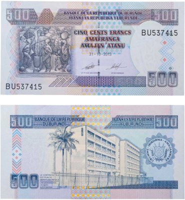 купить Бурунди 500 франков 2013 ПРЕСС