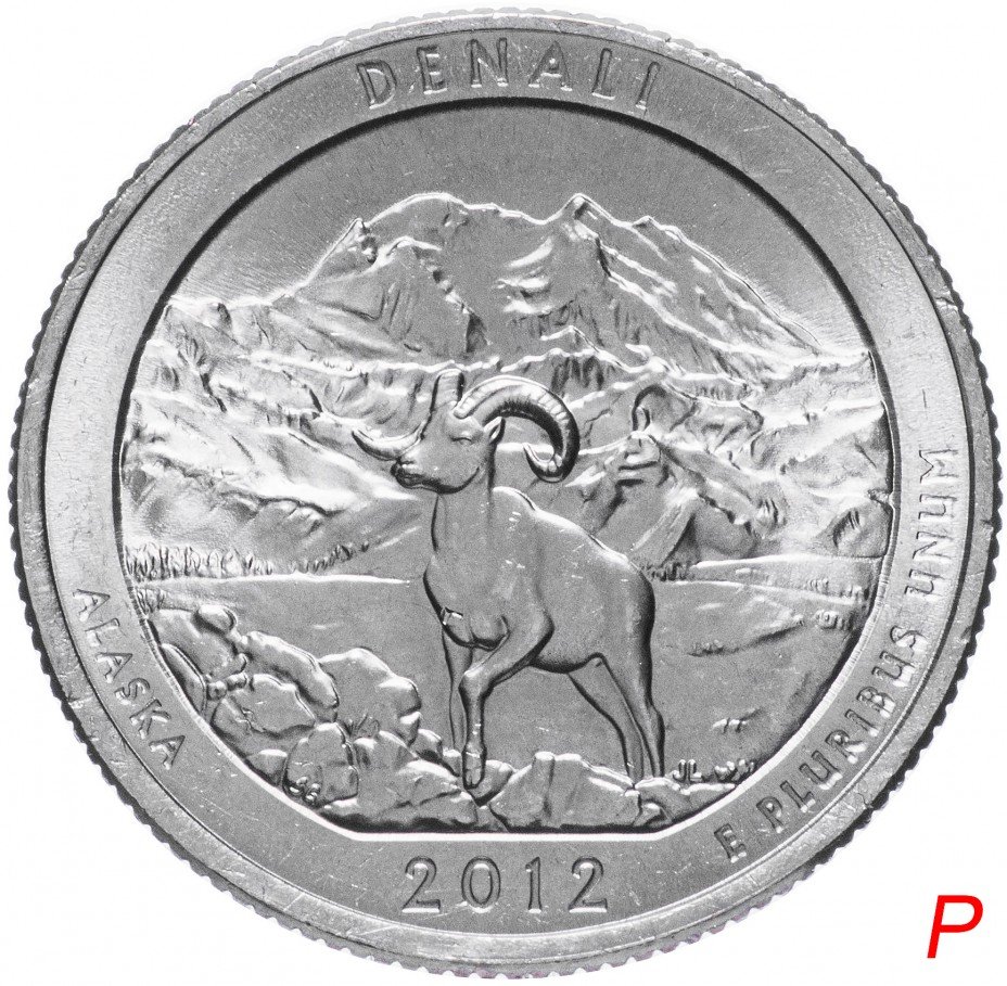 купить США 1/4 доллара (25 центов, квотер) 2012 P — "Национальный парк Денали" (15-й парк)