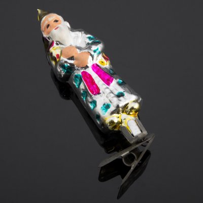 Купить Игрушка ёлочная на прищепке "Звездочет" по мотивам сказкии "Сказка о золотом петушке" А.С. Пушкина, стекло, роспись, металл, Завод стеклянных ёлочных украшений и оптических изделий, г. Москва, СССР, 1950-1960 гг.