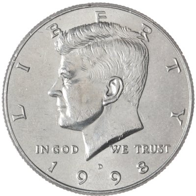 купить США 50 центов (1/2 доллара, half dollar) 1998 D Kennedy Half Dollar (Кеннеди) знак монетного двора "D" - Денвер