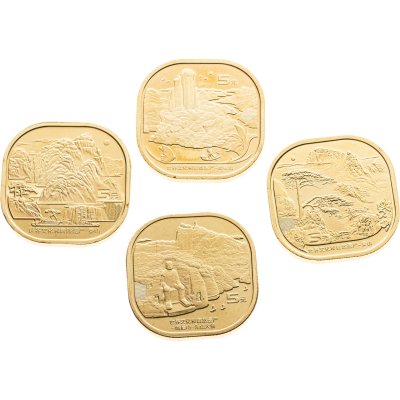 купить Китай набор из 4 монет 5 юаней 2019-2022 "Всемирное наследие ЮНЕСКО - Горы"