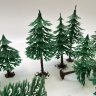 Купить Набор елей для модели железной дороги Noch 15 штук, пластик, Германия, 1970-2000 гг.