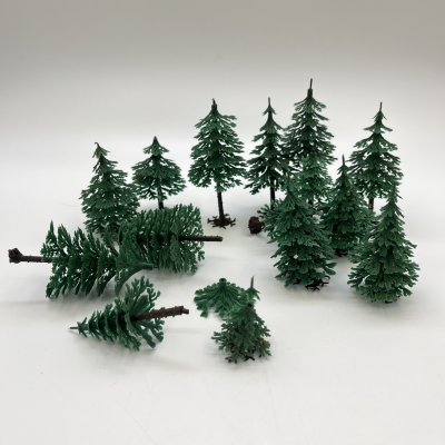 купить Набор елей для модели железной дороги Noch 15 штук, пластик, Германия, 1970-2000 гг.