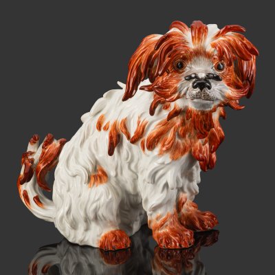 купить Статуэтка "Болонка", модель №2880, автор модели - Иоганн Иоахим Кендлер (Johann Joachim Kändler), фарфор, роспись надглазурная, Meissen (Мейсенский фарфор), Германия, 1900-1930 гг.