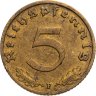 Купить Германия (Третий Рейх) 5 рейхспфеннигов 1939 "F"