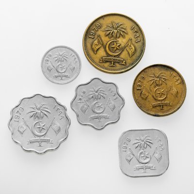 купить Мальдивы, подборка из 6-ти разменных монет 1979