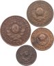 Купить Набор медных монет СССР 1924 года (4 монеты) 1, 2, 3 и 5 копеек