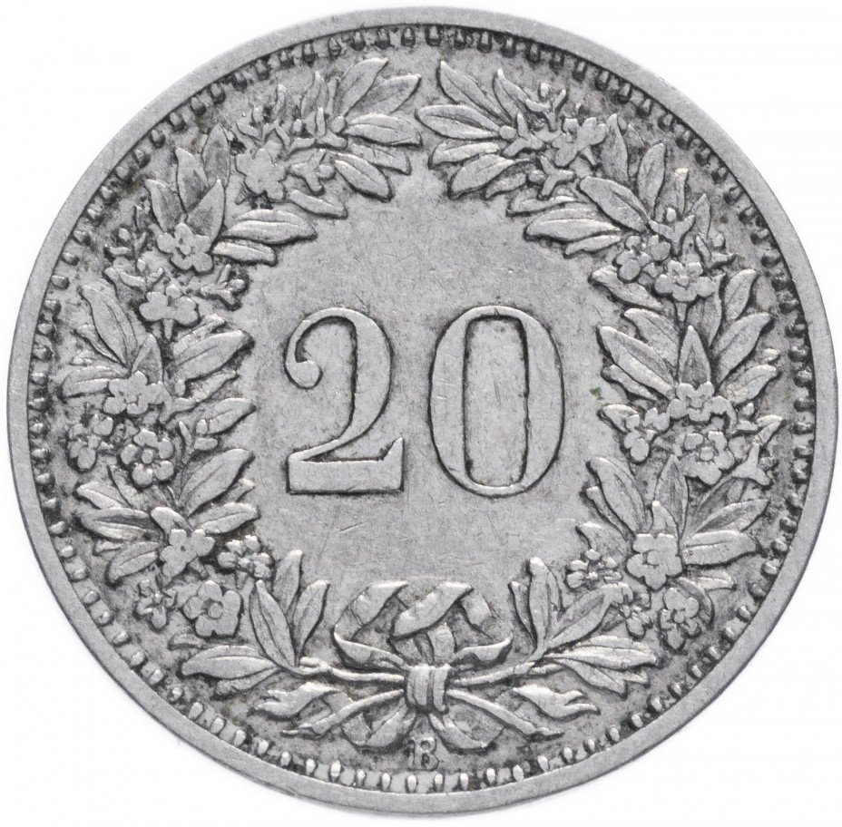купить Швейцария 20 раппенов 1884