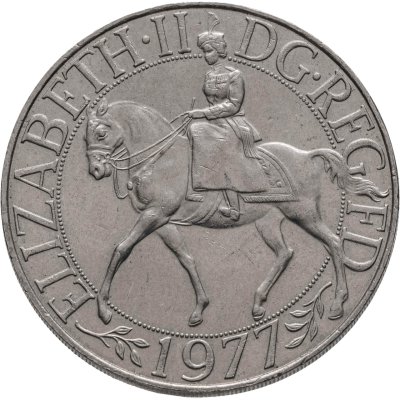 купить Великобритания 1 крона (25 новых пенсов) 1977 "25 лет правления Елизаветы II"