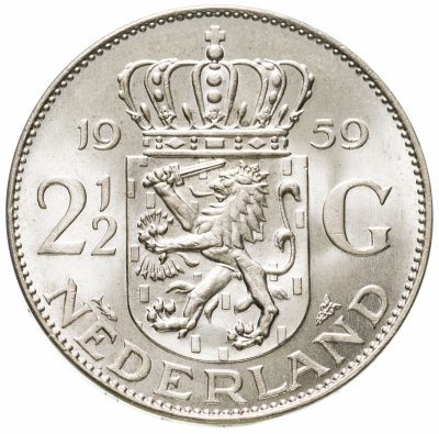 купить Нидерланды 2 1/2 гульдена (gulden) 1959