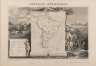 Купить Гравюра "Карта Южной Америки (Amérique Méridionale)" в раме, автор Виктор Левассер (Victor Levasseur), иллюстрации художника Раймона Бонера, бумага, печать, дерево стекло, Франция, 1840-1860 гг.