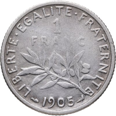 купить Франция 1 франк (franc) 1905