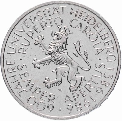 купить Германия 5 марок 1986 "600 лет Гейдельбергскому университету"