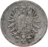 Купить Германия 20 пфеннигов (pfennig) 1875, знак монетного двора: "D" - Мюнхен