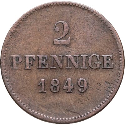 купить Бавария 2 пфеннинга 1849
