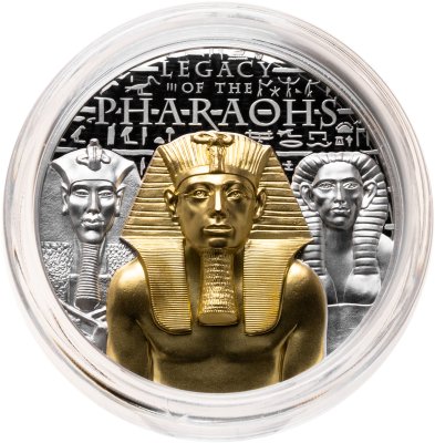 купить Острова Кука 20 долларов 2022 "Наследие Фараонов позолота", в футляре с сертификатом