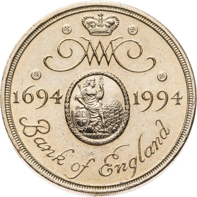 купить Великобритания 2 фунта (pounds) 1994 "300 лет Банку Англии"