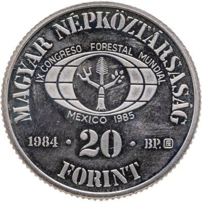 купить Венгрия 20 форинтов 1984 "Лесное хозяйство для развития - IX всемирный лесной конгресс в Мексике 1985"