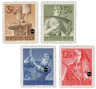 купить Германия, Третий Рейх набор из 4 марок 1943 "Рабочие"