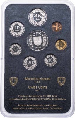 купить Швейцария 1989 годовой набор из 8-ми монет в оригинальной пластиковой упаковке
