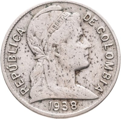 купить Колумбия 2 сентаво (centavos) 1938