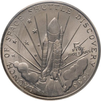 купить Маршалловы острова 5 долларов 1988 «Шатл Дискавери» без отметки монетного двора