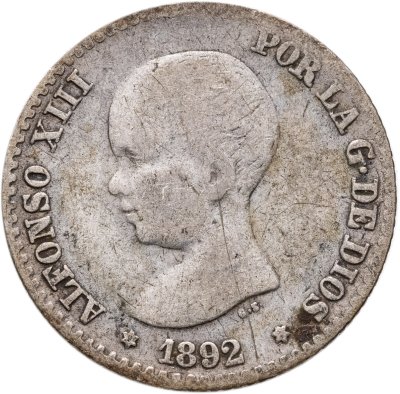 купить Испания 50 сентимо 1892 Альфонс XIII